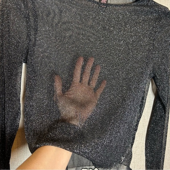 Victorias Secret Sheer Metallic Sparkling Sexy Top XS - Picture 1 of 7
